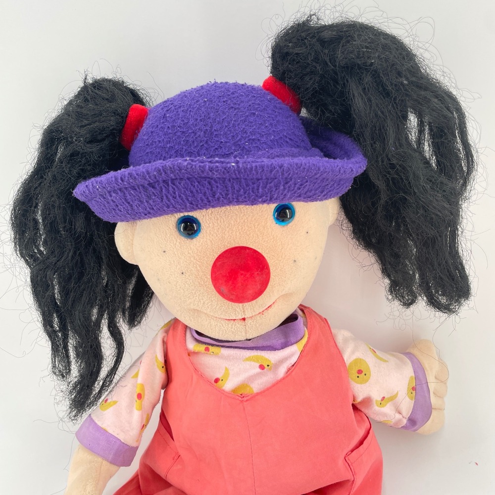Vintage Loonette The Clown Soft Rag Doll Plush Big Comfy Couch PBS TV 20 Inch